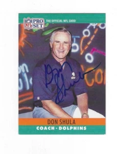 Autographed Signed DON SHULA Miami Dolphins 1990 Pro Set Card #185 w/COA - Picture 1 of 1