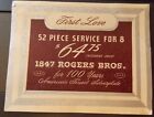 1847 Rogers Bros 100e anniversaire First Love carte de prix pour un lot de 52 pièces en boîte