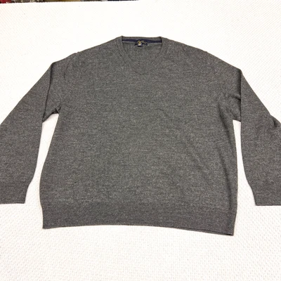 Suéter Club Room Para Hombres XXL Gris Lana Merino Cuello en V Tejido Pullover Preppy Foto 1 de 4