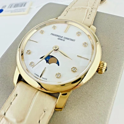 Frederique Constant Slimline Moonphase FC-206MPWD1S5 Quartz Diamond MOP 30mm - Image 1 of 4