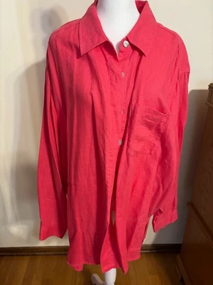 STUDIO WORKS Hot Pink Linen Top - 3x - Image 1 of 4