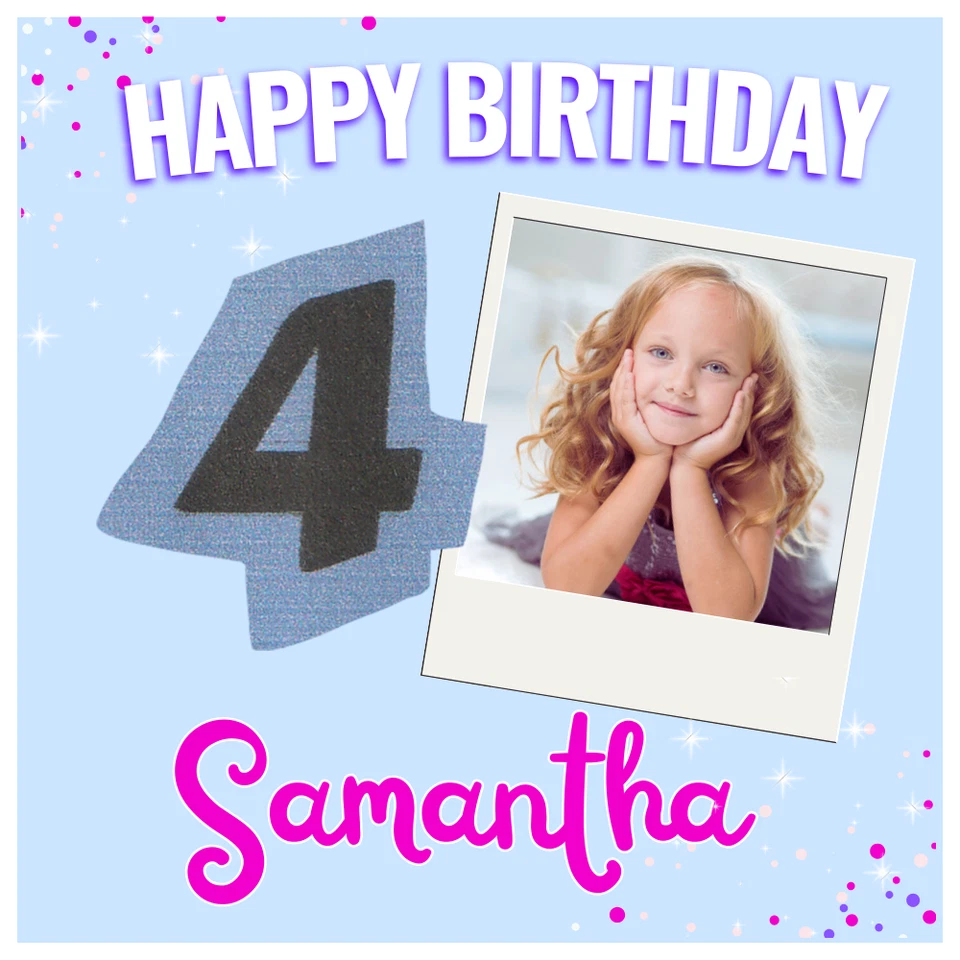 Digital Card for Birthday | Girl Card | Birthday Card | Sweet Card | Happy Card - Image 1 of 1