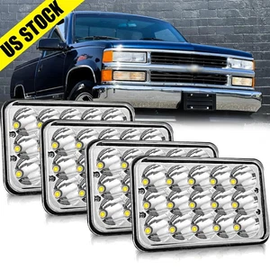 4PCS 4X6" LED HEADLIGHTS Hi/Lo for Chevrolet C1500/C2500/C3500 1988-1989 - Picture 1 of 8