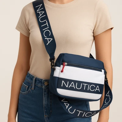 Nautica Crossbody Waist Belt Bag – Navy/White - Adjustable Strap - New with Tags - Image 1 of 4