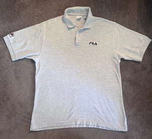 VTG FILA Pique Polo Shirt Sz XL Gray Made In USA Golf Tennis Cotton Classic - Picture 1 of 7