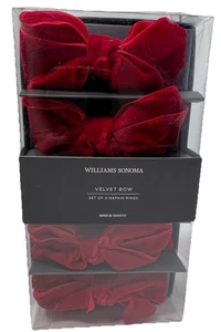 Williams Sonoma Serviettenringe rot Samt Schleife (4) verpackt_neu_TK - Bild 1 von 7