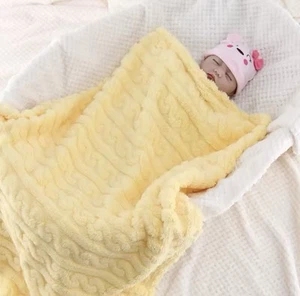 Swaddle Baby Blanket Thermal Soft Fleece Quilt Bedding Solid Color Newborn - Picture 1 of 3