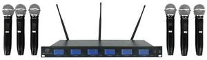 Rockville RWM-66 6-Mic Adjustable Frequency Wireless UHF Microphone System/Metal - Picture 1 of 9