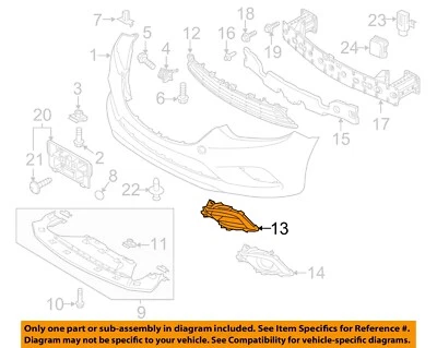 Parrilla de parachoques delantera izquierda MAZDA OEM 14-15 6 GHP950C21A Foto 1 de 2