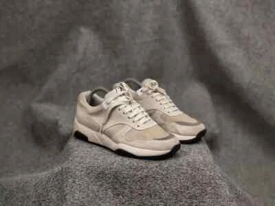 Zapatillas bajas con cordones Z Zegna Design gamuza cuero beige Foto 1 de 4