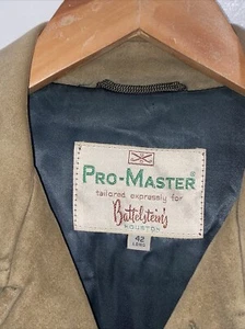 VTG 60s Suede PRO MASTER 4 BUTTON Golf COAT Sz L 47 USA BATTLESTEIN’s Houston TX - Picture 1 of 12