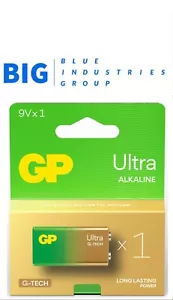 GP Ultra Alkali Akku 9V | 2er-Pack - ECO VERPACKUNG - 10 Jahre Haltbarkeit - GROSS - Bild 1 von 2