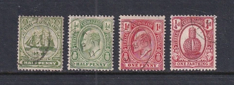 Turk&Caicos Used Stamps Sc#11,13-14,23 Cover