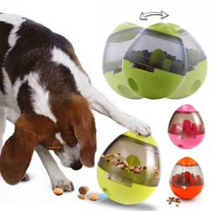 Dog Food Balls Tumbler Pet Puppy Feeder Dispenser Bowl Toy Leak Food Interactive - Picture 1 of 21