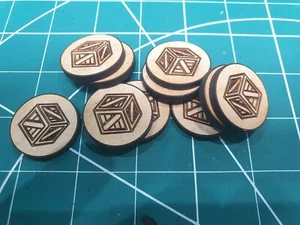 20 x Proxy Resource Tokens Cthulhu 25 mm 3mm Thick MDF Arkham Horror - Picture 1 of 2