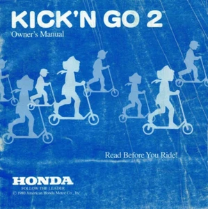 Original Honda Vintage Manual del Propietario Kick N Go 2 Scooter Kick'N Go - Imagen 1 de 2