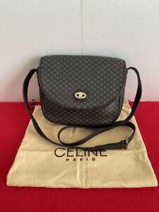 Celine Vintage Shoulder Bag Leather Brown Messenger Bag Crossbody