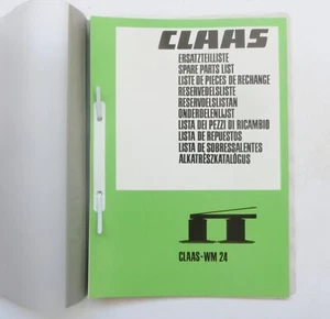 CLAAS Wirbelmäher WM 24 Ersatzteilliste 1984 - Bild 1 von 1
