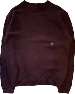 CHAPS Pullover Herren Gr. L Baumwolle bestickt Logo Strick Rundhalspullover weinrot Neu ohne Etikett - Bild 1 von 12