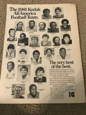 1981 KODAK NCAA Poster Print Ad DAN MARINO JIM MCMAHON BYU HERSCHEL WALKER RARE Cover