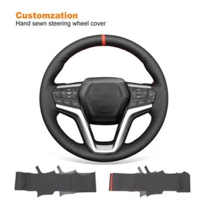 Custom Artificial Leather Steering Wheel Cover Wrap for Isuzu D-MAX 2021-2022 - Picture 1 of 12