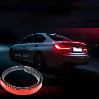 Luz de freno trasera de maletero de coche flexible LED ROJO 125 cm tira alerón ala lámpara de funcionamiento Foto 1 de 4