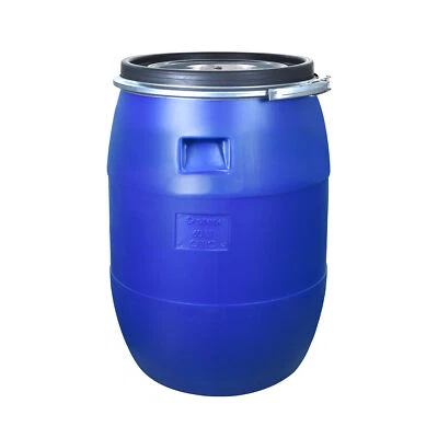 BAUPROFI Fass mit Deckel und Spannring 60l blau lebensmittelecht camping lagern