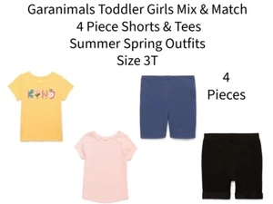 Garanimals Toddler Girls Mix & Match 4 Piece Shorts & Tees Summer Spring Outfit - Picture 1 of 9