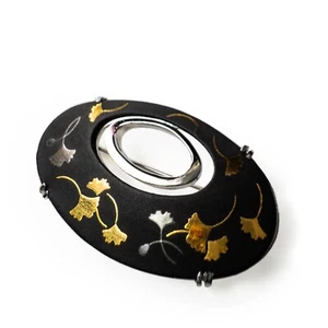 Accesorio Kitsuke Obidome o Broche Vintage Cloisonné Ginkgo Gaponés: Jun22-R - Imagen 1 de 2