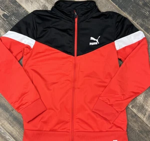 PUMA Full Zip TRACK JACKET Activewear Red Black Youth Boys Size XL 18/20 - Picture 1 of 7