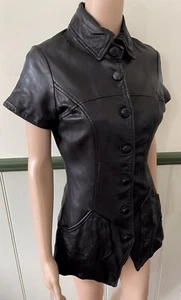 Black Leather Top Bagatelle Size 38 / AU 8 / US 4 - Picture 1 of 6