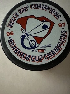 SOUTH CAROLINA STINGRAYS ECHL HOCKEY PUCK 1996-97 BRABHAM CUP CHAMPIONS Ship - Picture 1 of 2