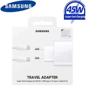 Samsung 45W USB-C Fast AC Charger EU US UK Plug PD Port for Galaxy Android Phone - Photo 1 sur 10