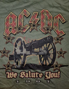 ACDC Cannon Stars We Salute You 1981 T-shirt adulto verde - Foto 1 di 1