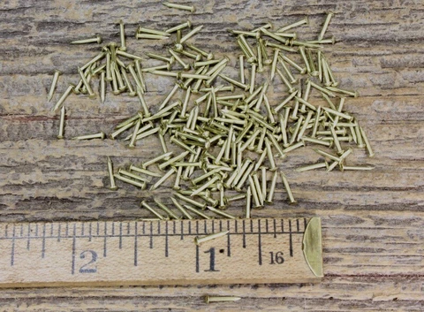 1/4” SOLID BRASS BRADS 100 NAILS 20 gauge Escutcheon pins tiny head USA made Cover