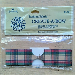 vintage Hallmark CREATE-A-BOW plaid Fashion Fabric 5" U.S.A. - Bild 1 von 5