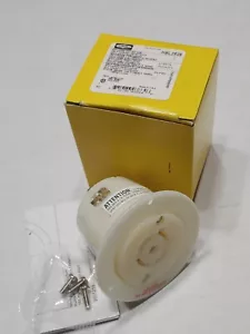 NEW HUBBELL HBL2526 Locking 20A 277/480V NEMA L22-20R WHITE - Picture 1 of 6