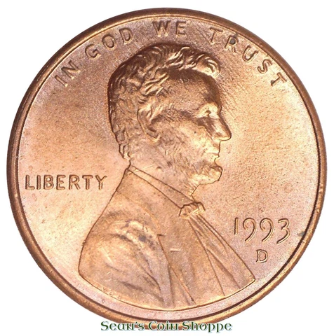 1993 D Lincoln Cent Penny 1C Beautiful Red Uncirculated Denver Ships Free! Cover