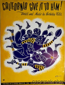 1937 University Of California Berkeley Football Sheet Music - Picture 1 of 2