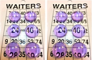 Bingo Waiters Set of 12 Magnifying Purple Winning Numbers Identifiers Markers - Picture 1 of 4