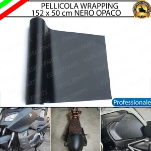 PELLICOLA WRAPPING NERO OPACO PER MOTO GUZZI V 7 152 X 50cm TERMOFORMABILE - Foto 1 di 11