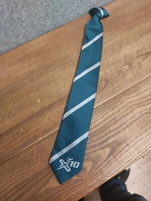 Dimensions Aqua Green Silver X10 Aeroplane Logo Clip On Neck Tie — 第 1/3 张图片