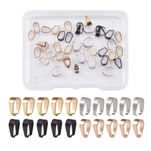 40Pcs Stainless Steel Pendant Pinch Bails 4 Style Ice Pick Pinch Bails 7x4x3mm - Picture 1 of 7