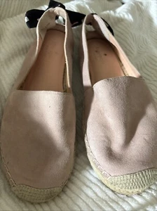 Kate Spade NY Rosa Gamuza Alpargata Zapatos Planos Talla 7.5M Lazo en la Espalda - Imagen 1 de 10