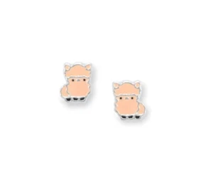 Llama Enamel Earrings Sterling Silver Tiny Mini Posts Studs - Picture 1 of 2