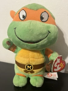 Muñeco de peluche Ty Beanie Babies TMNT Teenage Mutant Ninja Turtles Miguel Ángel 6" - Imagen 1 de 2