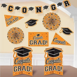 Amscan Grad Kit di Decorazione per Camera, Multi Dimensioni, Arancione - Foto 1 di 1