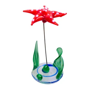 Estatuilla miniatura multicolor vintage de cristal de Murano soplado a mano con algas marinas - Imagen 1 de 5