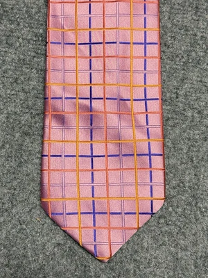 Corbata Robert Talbott Best of Class Corbata Rosa Línea Rejilla Abstracta Seda 4" EE. UU. Foto 1 de 4