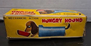 VTG 60's Wind-up Mohair HUNGRY HOUND Dog Eating Toy in Box NON WORKING - Picture 1 of 5